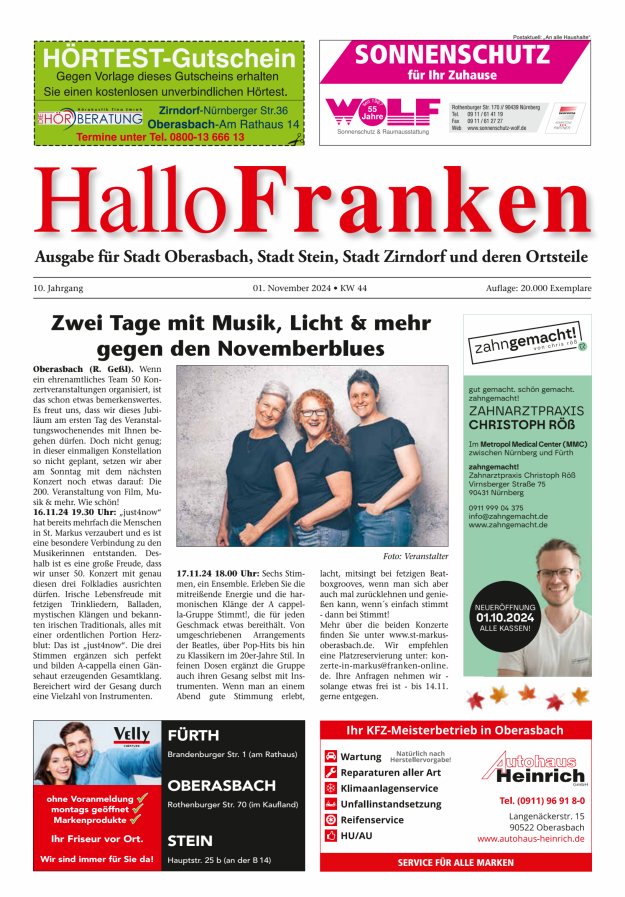 Hallo Franken Fürther Umland Titelblatt 10/2024