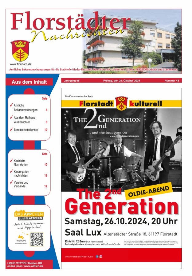 Florstädter Nachrichten Titelblatt 43/2024