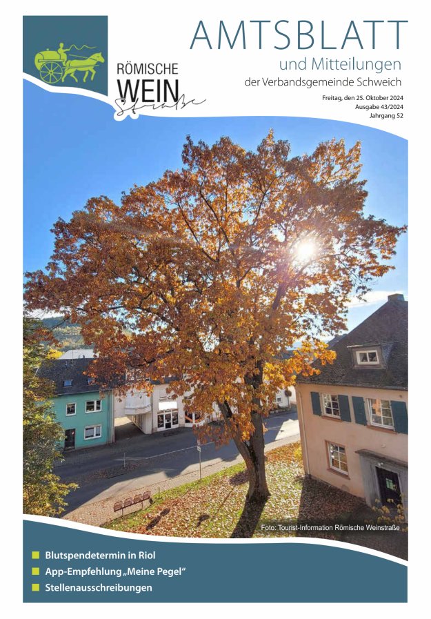 Amtsblatt VG Schweich Titelblatt 43/2024