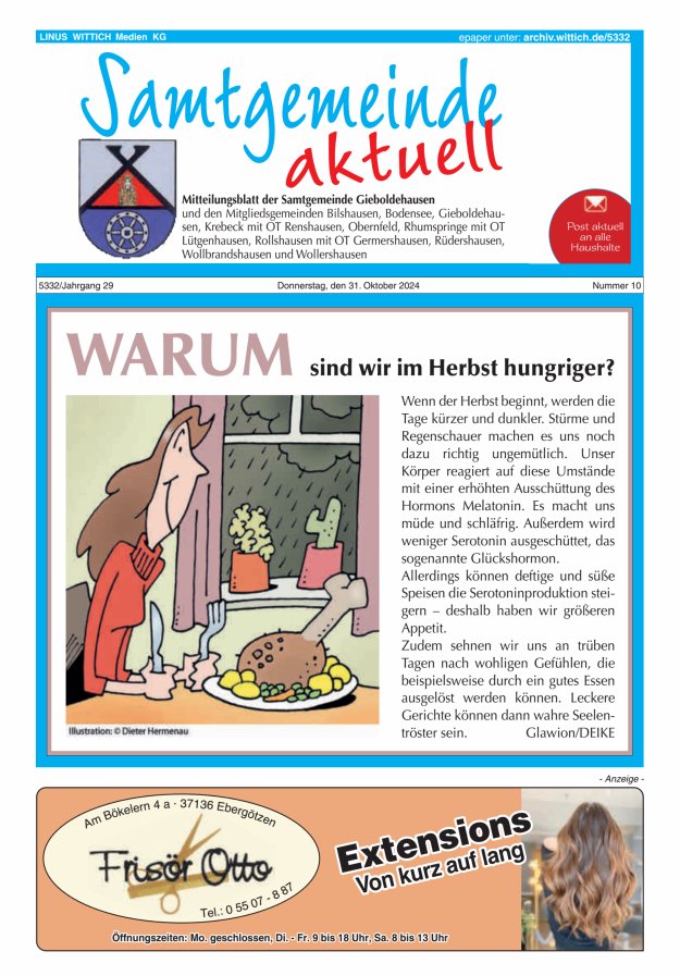 Samtgemeinde aktuell Gieboldehausen Titelblatt 10/2024