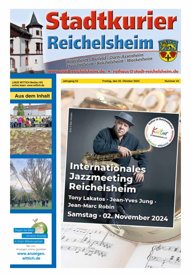 Stadtkurier Reichelsheim Titelblatt 43/2024