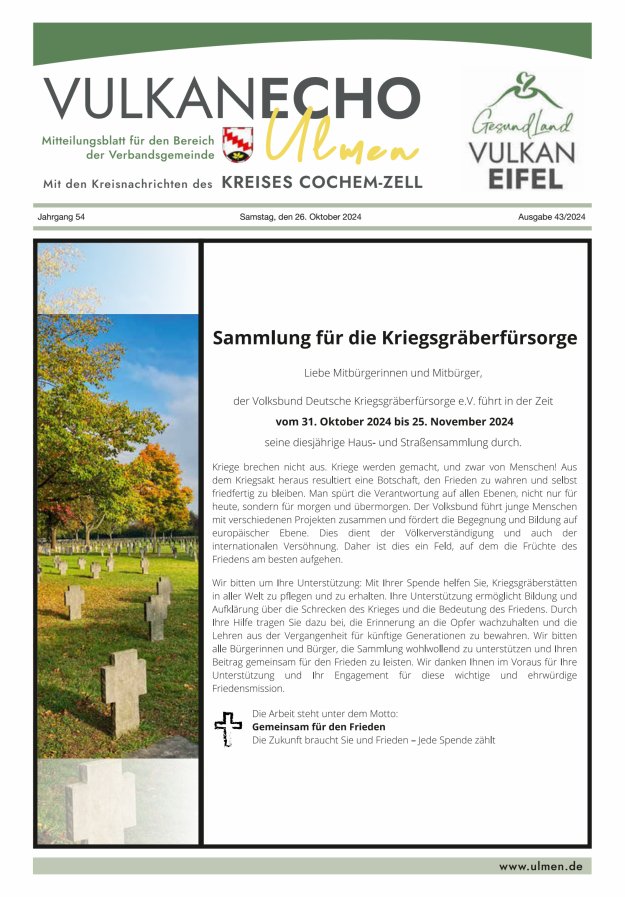 Vulkan Echo VG Ulmen Titelblatt 43/2024
