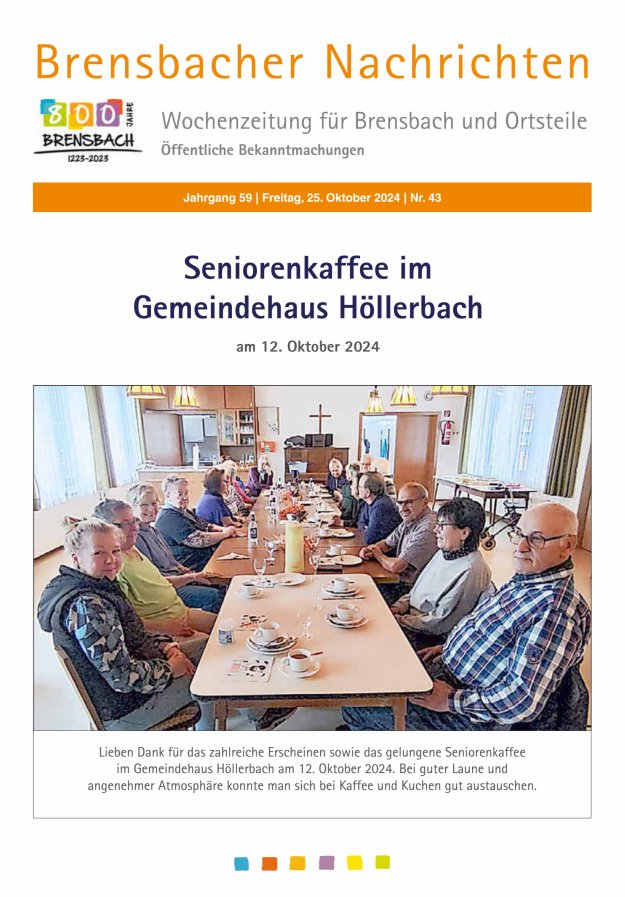 Brensbacher Nachrichten Titelblatt 43/2024
