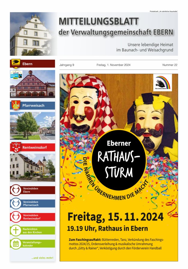 Mitteilungsblatt der Verwaltungsgemeinschaft Ebern Titelblatt 22/2024