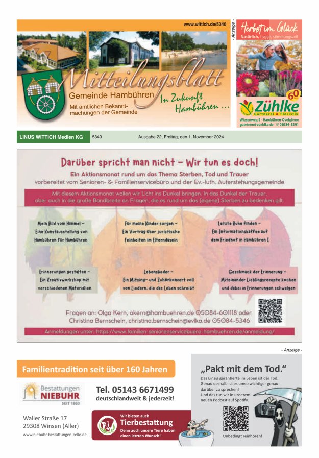 Mitteilungsblatt der Gemeinde Hambühren Titelblatt 22/2024