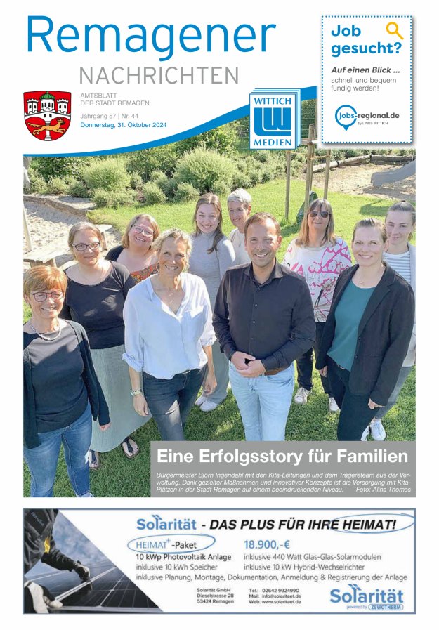 Remagener Nachrichten Titelblatt 44/2024