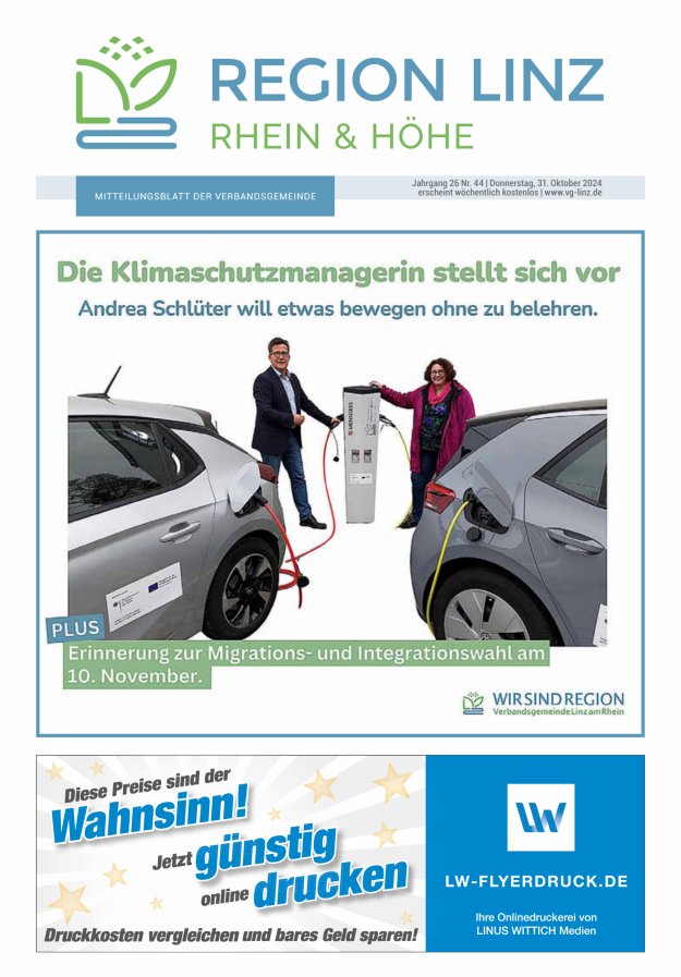 Unsere Verbandsgemeinde Linz am Rhein Titelblatt 44/2024