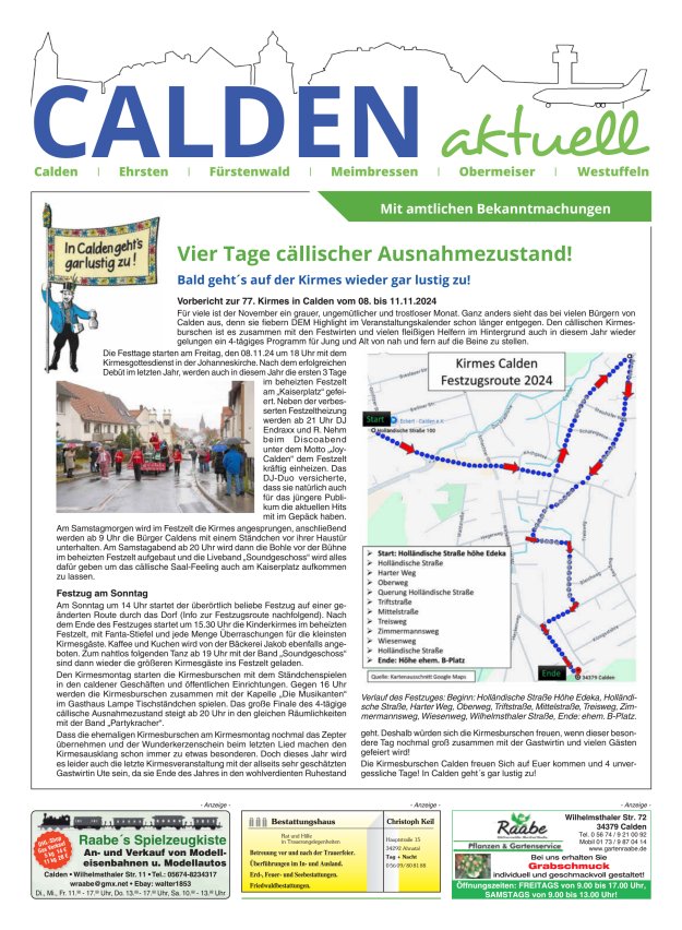 Calden aktuell Titelblatt 22/2024
