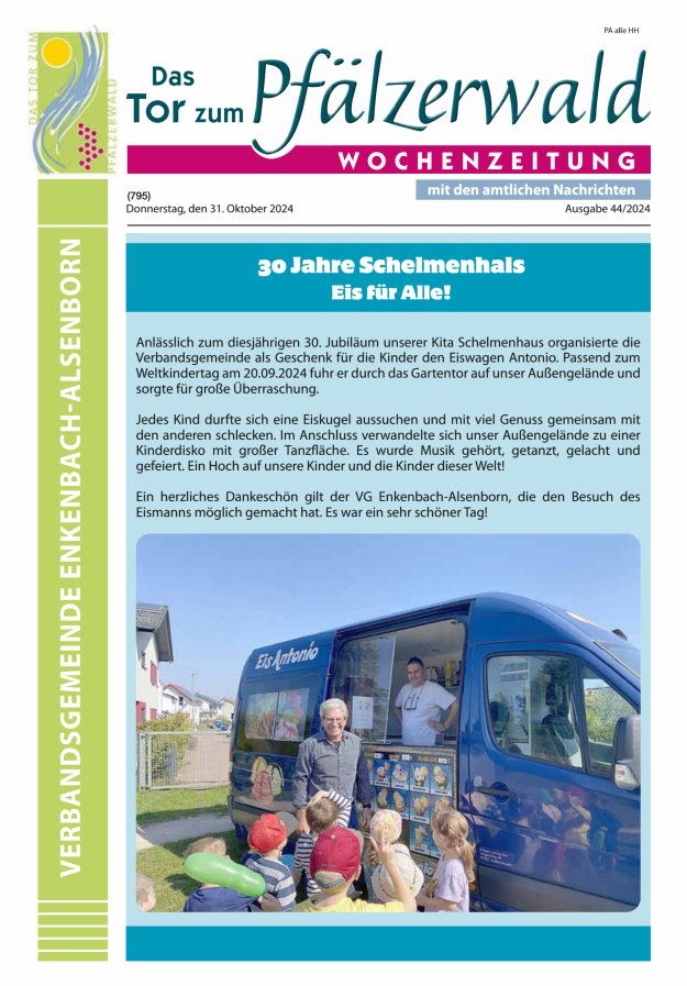 Das Tor zum Pfälzer Wald - VG Enkenbach-Alsenborn Titelblatt 44/2024