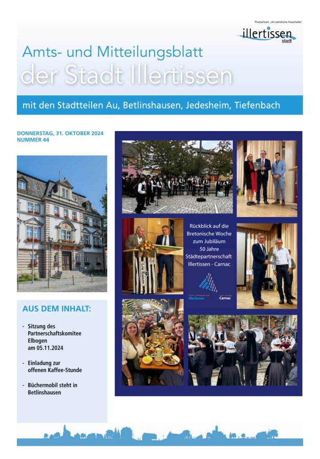 Amts- und Mitteilungsblatt Stadt Illertissen Titelblatt 44/2024