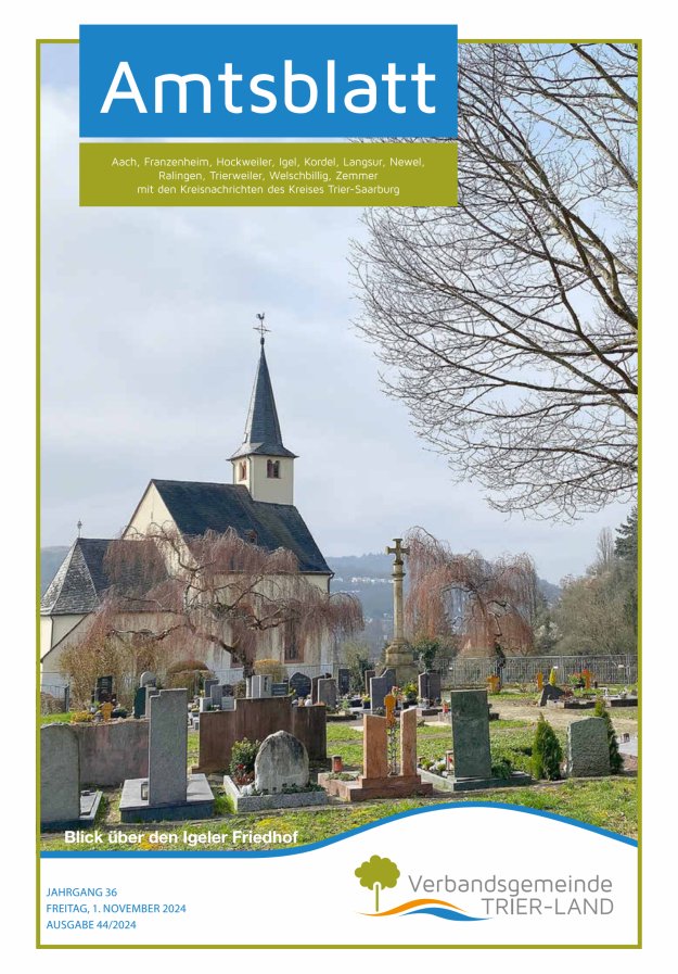 Amtsblatt VG Trier-Land Titelblatt 44/2024