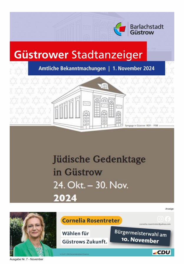 Güstrower Stadtanzeiger Titelblatt 07/2024