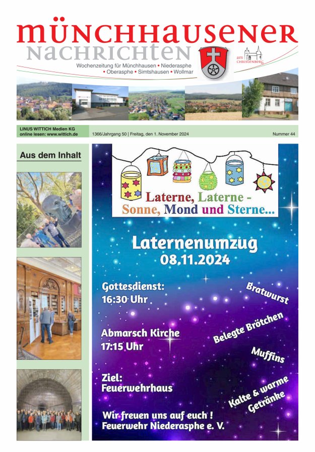 Münchhausener Nachrichten Titelblatt 44/2024