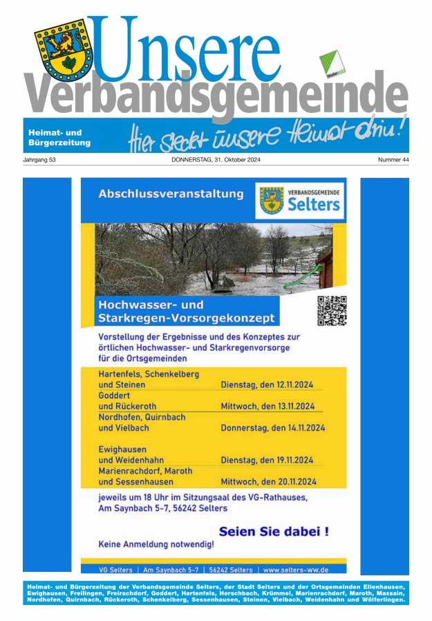 Unsere Verbandsgemeinde Selters Ww Titelblatt 44/2024