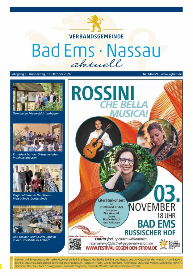 Bad Ems-Nassau aktuell Ausgabe Nassau Titelblatt 44/2024