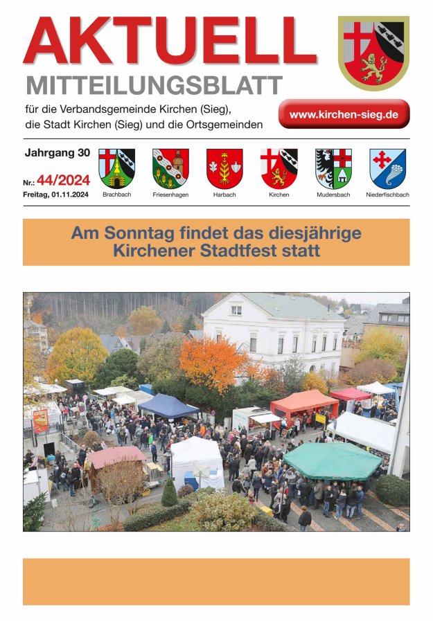 Aktuell - Mitteilungsblatt für die VG Kirchen (Sieg) Titelblatt 44/2024