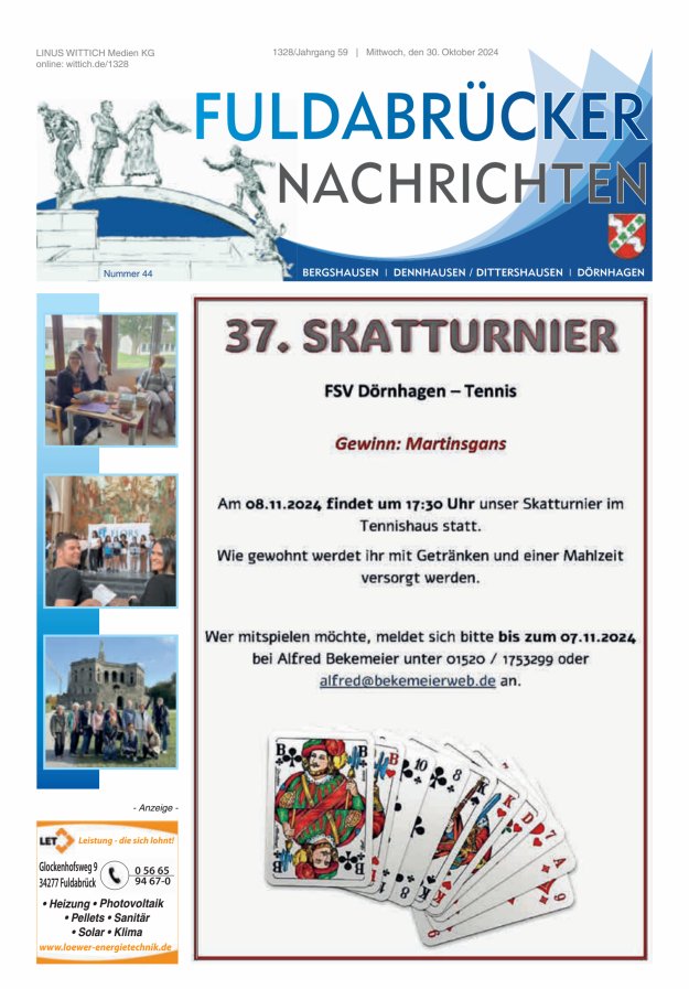 Fuldabrücker Nachrichten Titelblatt 44/2024