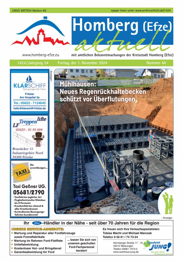 Homberg Efze aktuell Titelblatt 44/2024