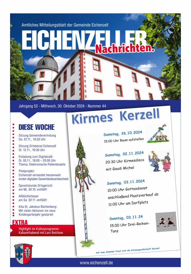 Amtliches Mitteilungsblatt der Gemeinde Eichenzell Titelblatt 44/2024