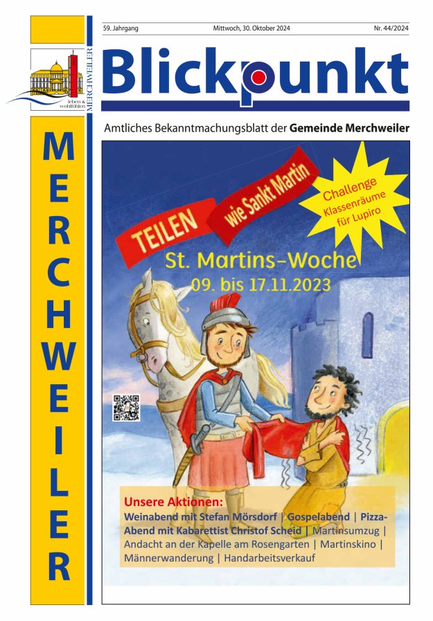 Blickpunkt Merchweiler Titelblatt 44/2024