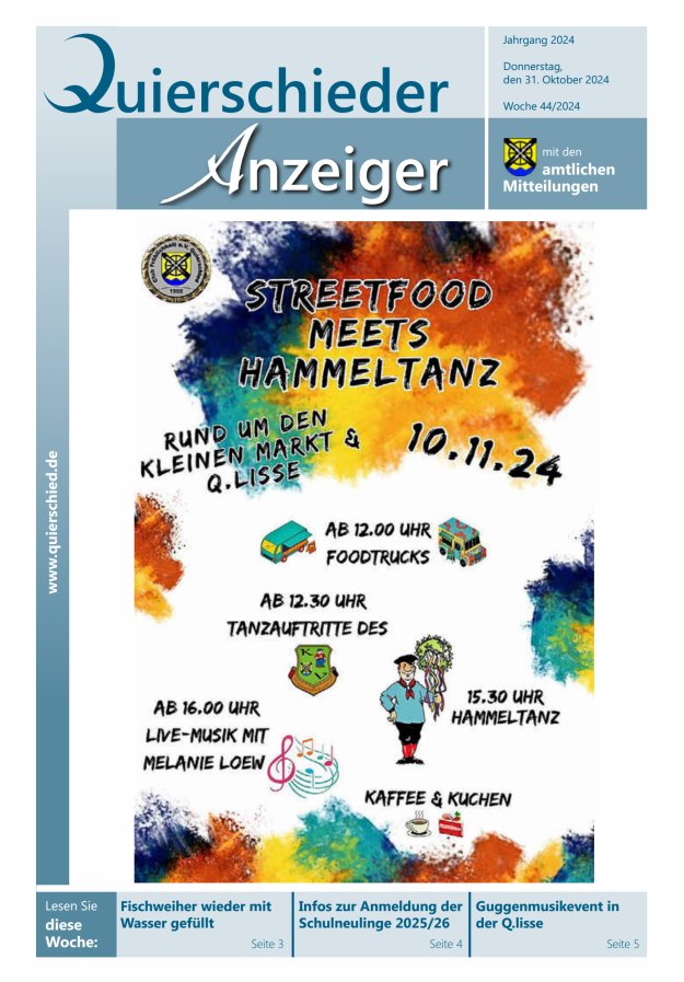 Quierschieder Anzeiger Titelblatt 44/2024