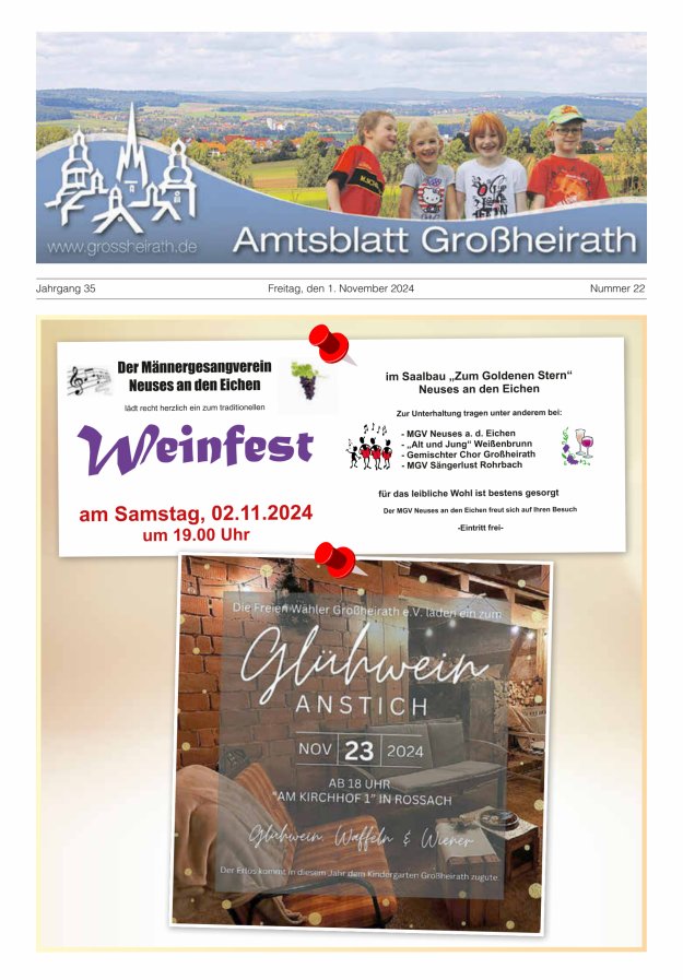 Amtsblatt Großheirath Titelblatt 22/2024