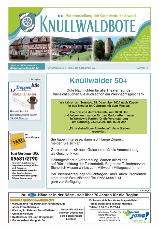 Knüllwaldbote Titelblatt 44/2024