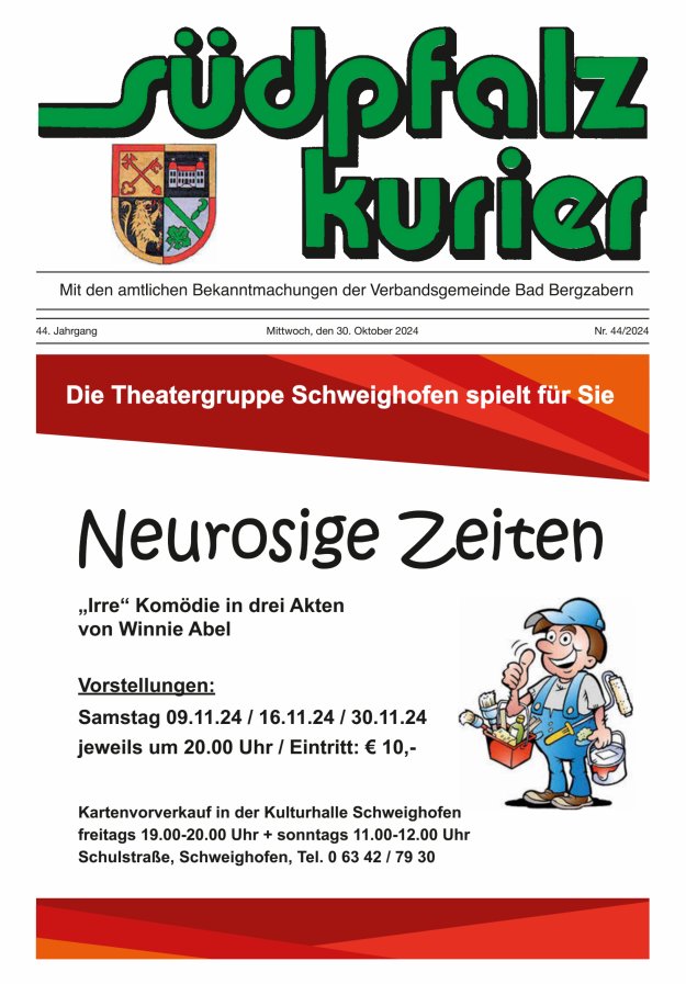 Südpfalz Kurier - VG Bad Bergzabern Titelblatt 44/2024