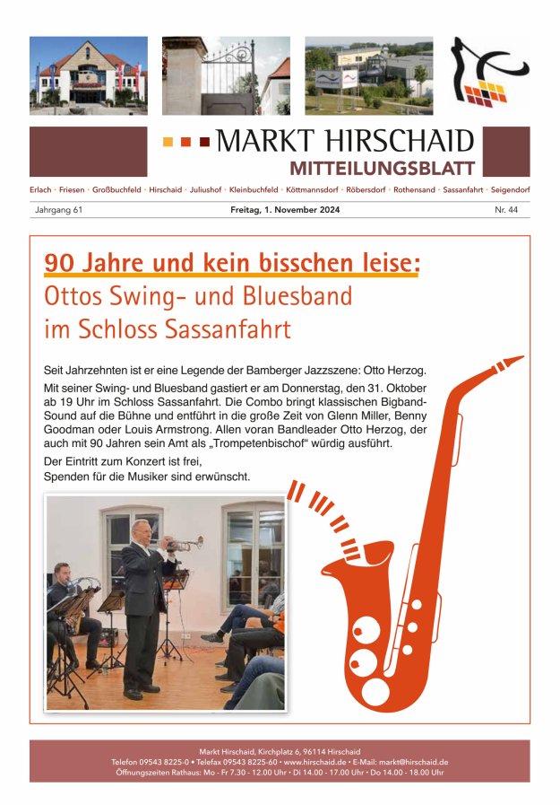 Mitteilungsblatt Markt Hirschaid Titelblatt 44/2024
