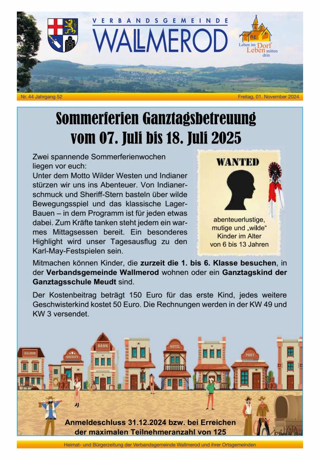 Wir über uns - Verbandsgemeinde Wallmerod Titelblatt 44/2024