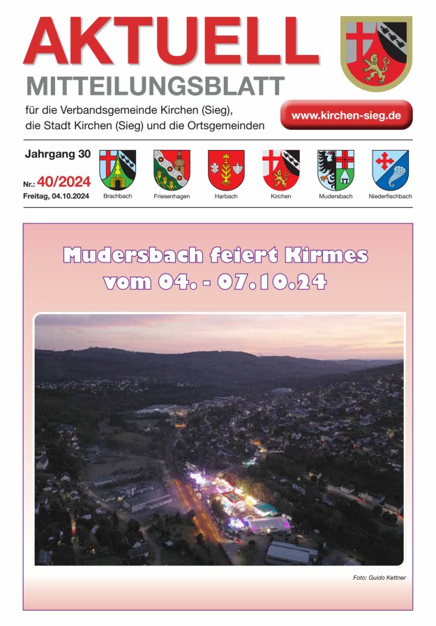 Aktuell - Mitteilungsblatt für die VG Kirchen (Sieg) Titelblatt 40/2024