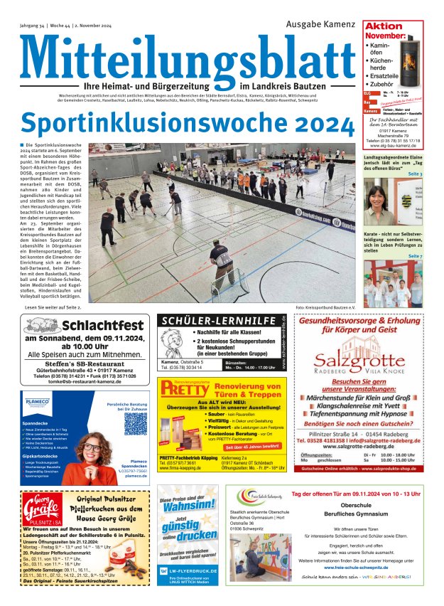 Mitteilungsblatt LK Bautzen Ausgabe Kamenz Titelblatt 43/2024
