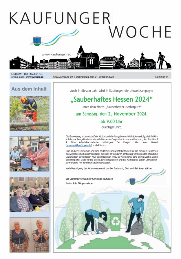 Kaufunger Woche Titelblatt 44/2024