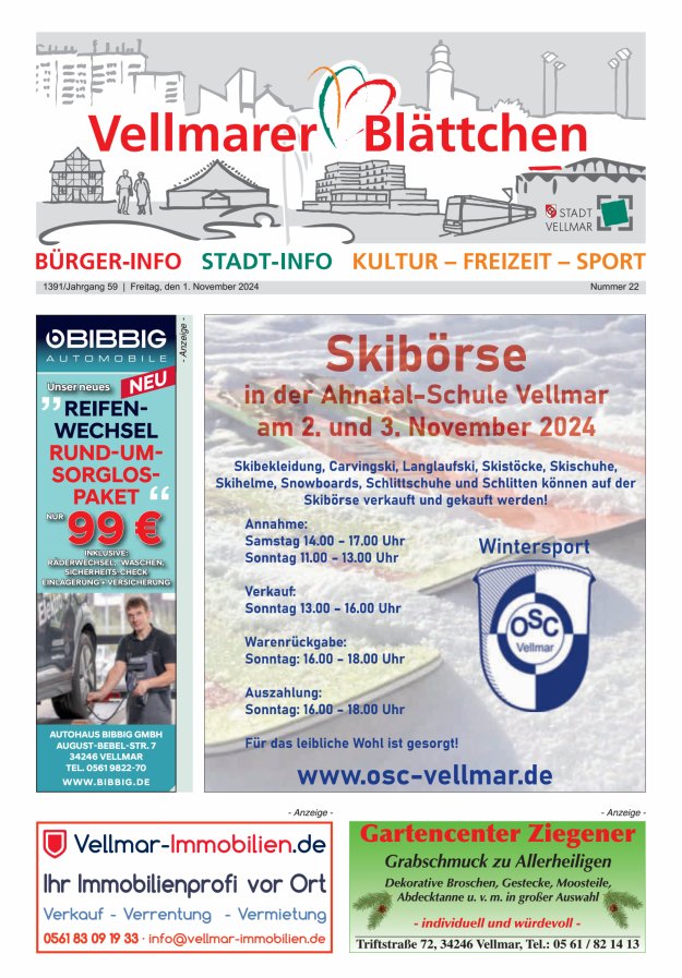 Vellmarer Blättchen Titelblatt 22/2024