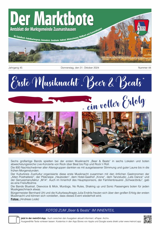 Zusmarshausen - Der Marktbote Titelblatt 44/2024