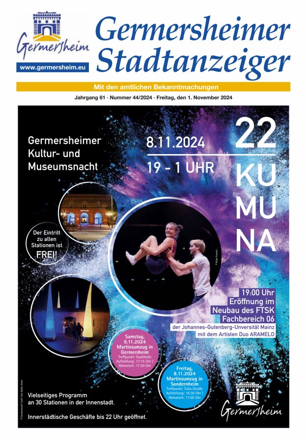 Germersheimer Stadtanzeiger Titelblatt 44/2024