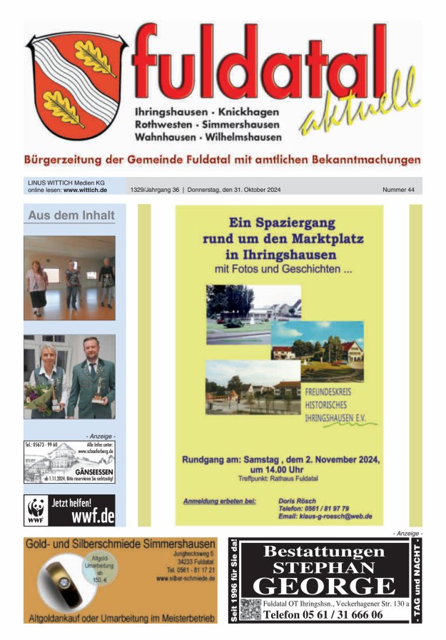 Fuldatal aktuell Titelblatt 44/2024
