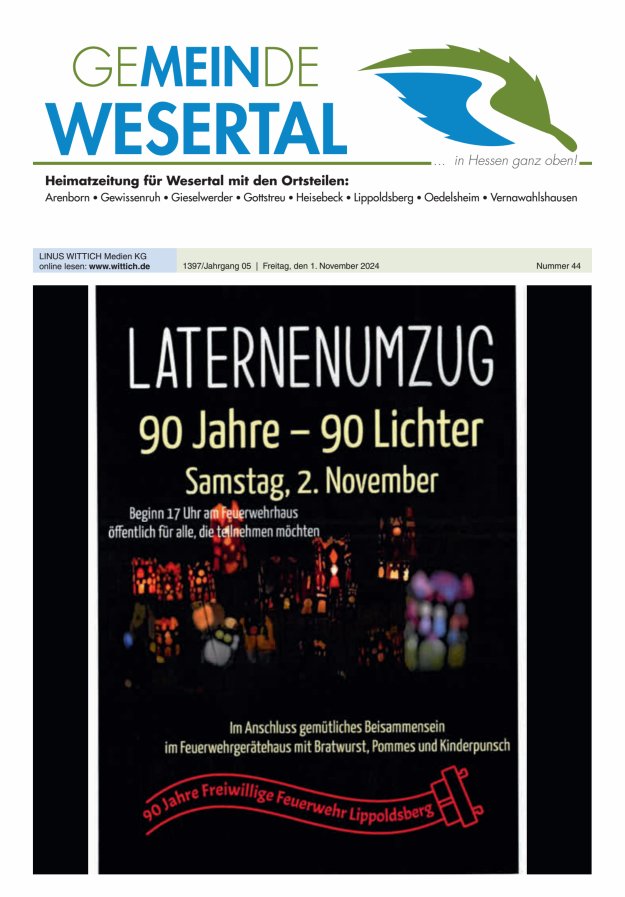 Wesertal Titelblatt 44/2024