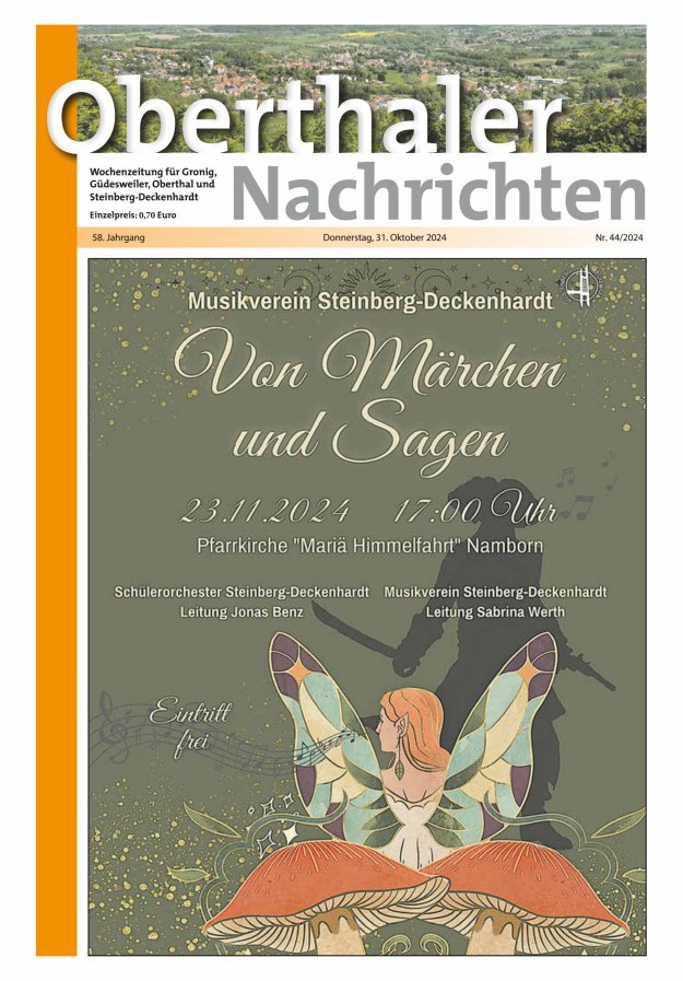 Oberthaler Nachrichten Titelblatt 44/2024