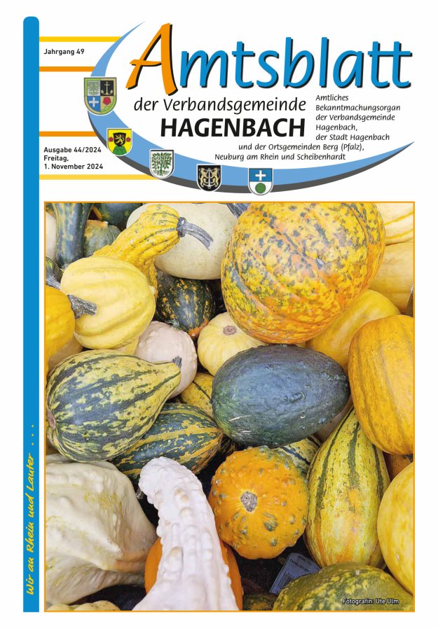 Amtsblatt der VG Hagenbach Titelblatt 44/2024