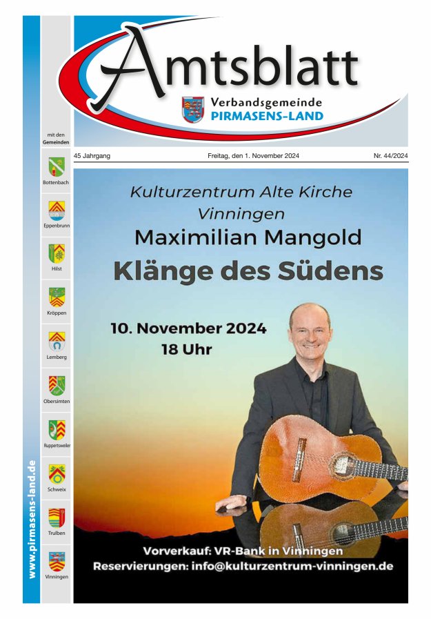 Amtsblatt VG Pirmasens-Land Titelblatt 44/2024