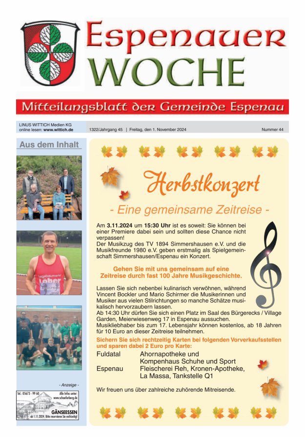 Espenauer Woche Titelblatt 44/2024