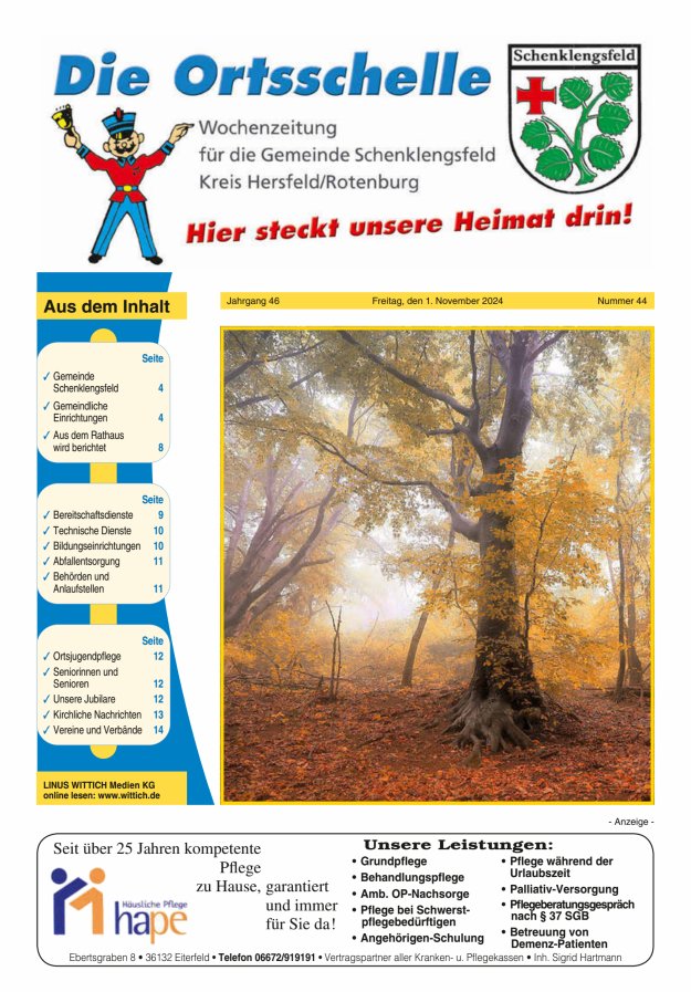 Die Ortsschelle Titelblatt 44/2024