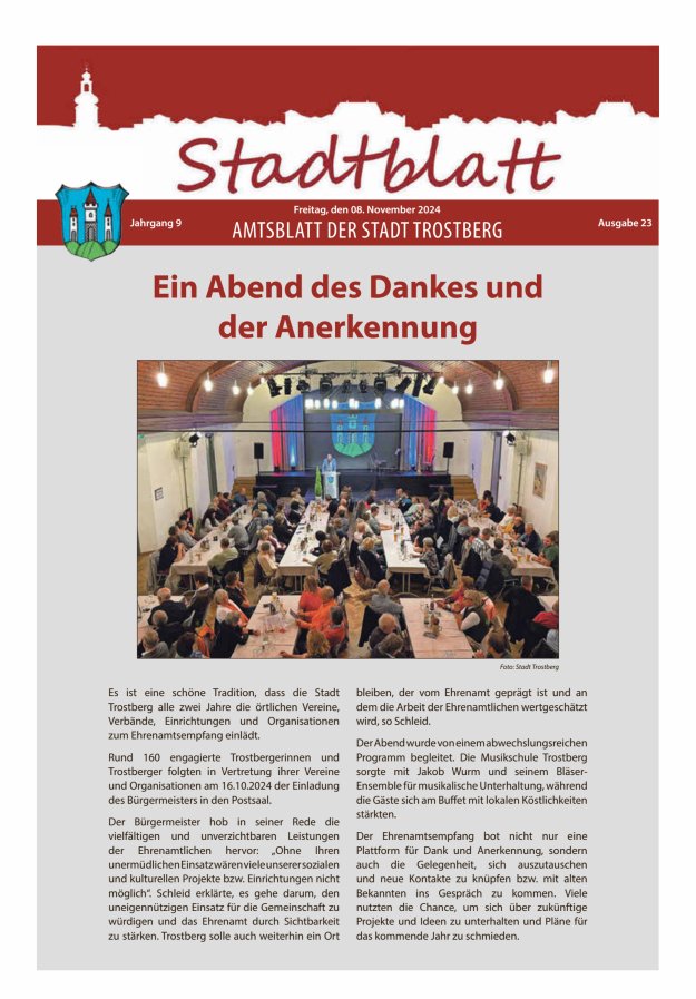 Stadtblatt Trostberg an der Alz Titelblatt 23/2024