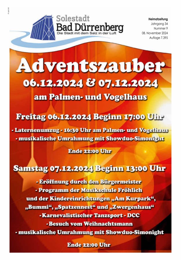 Stadt Bad Dürrenberg Heimatzeitung mit den Ortschaften Titelblatt 09/2024