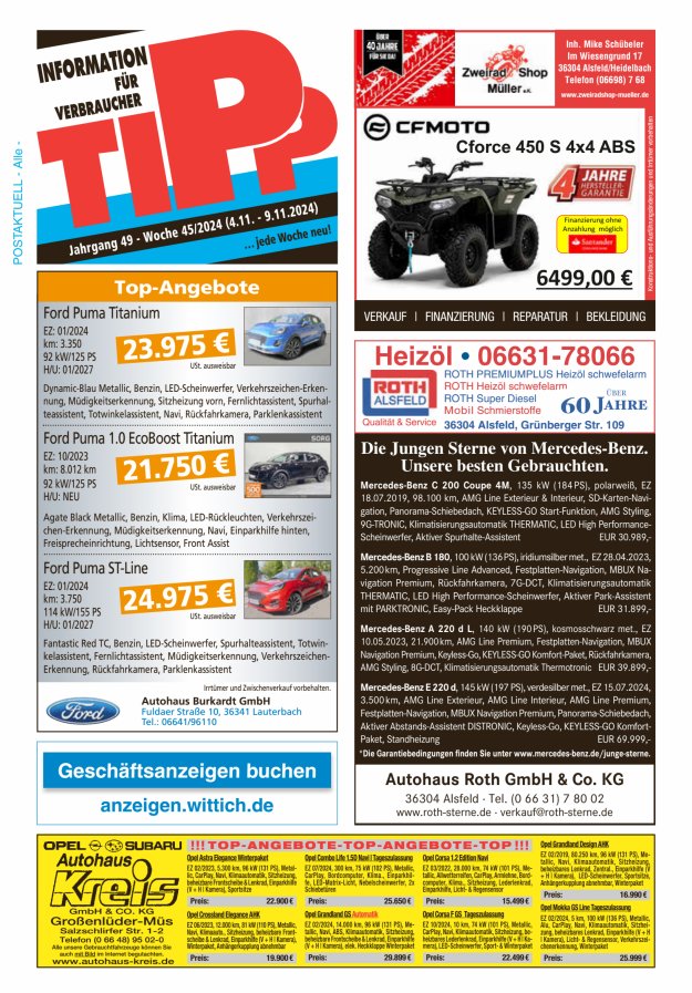 Tipp Vogelsberg Titelblatt 45/2024