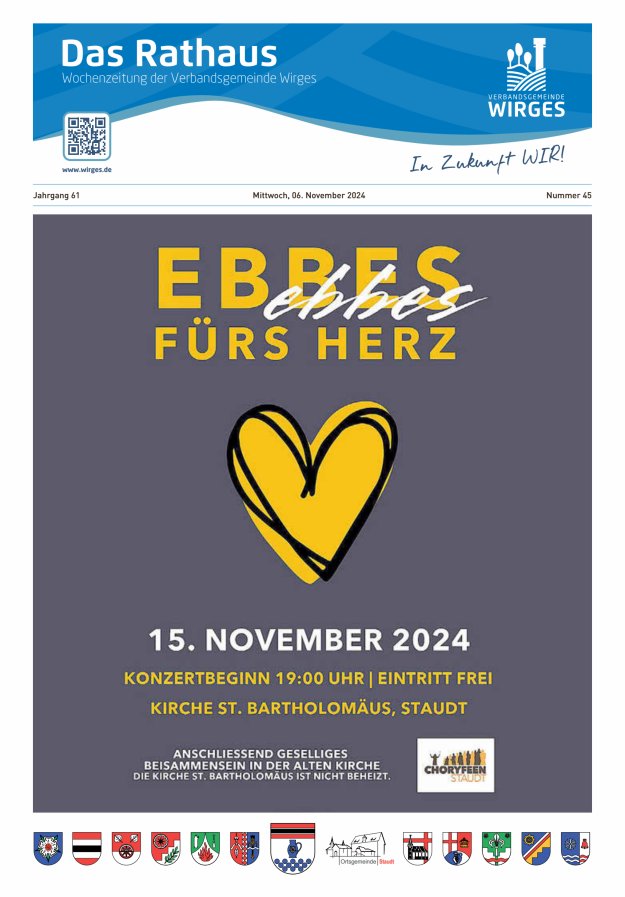 Das Rathaus - Informationen für die Bürger in der VG Wirges Titelblatt 45/2024