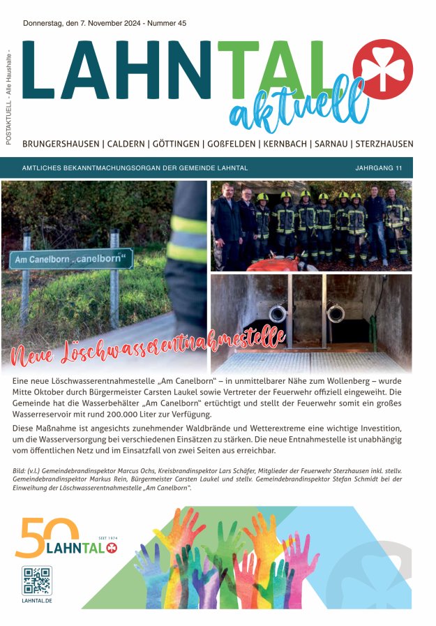 Amtliches Bekanntmachungsorgan der Gemeinde Lahntal Titelblatt 45/2024