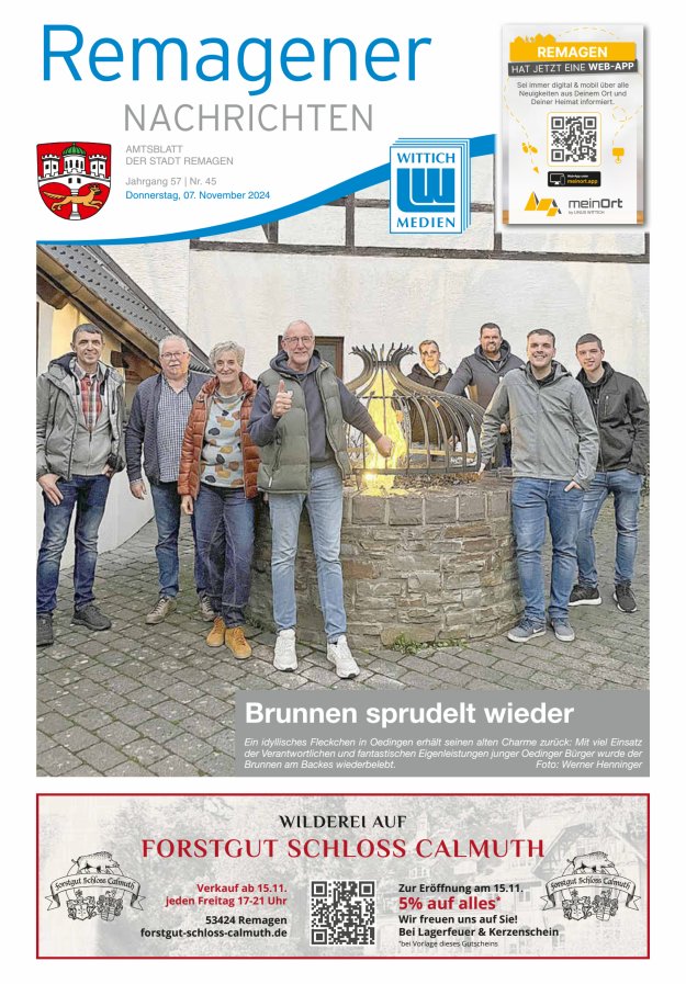 Remagener Nachrichten Titelblatt 45/2024