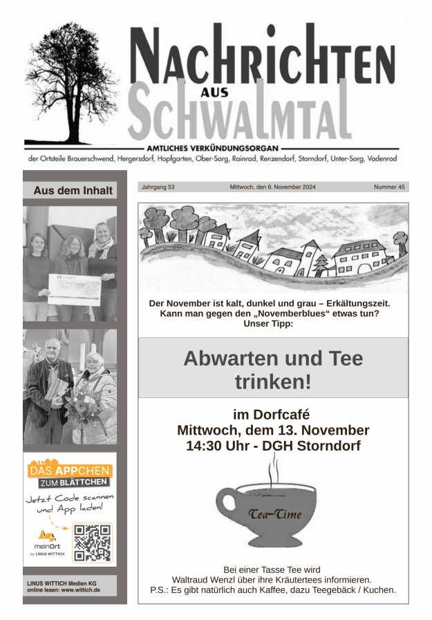 Nachrichten aus Schwalmtal Titelblatt 45/2024
